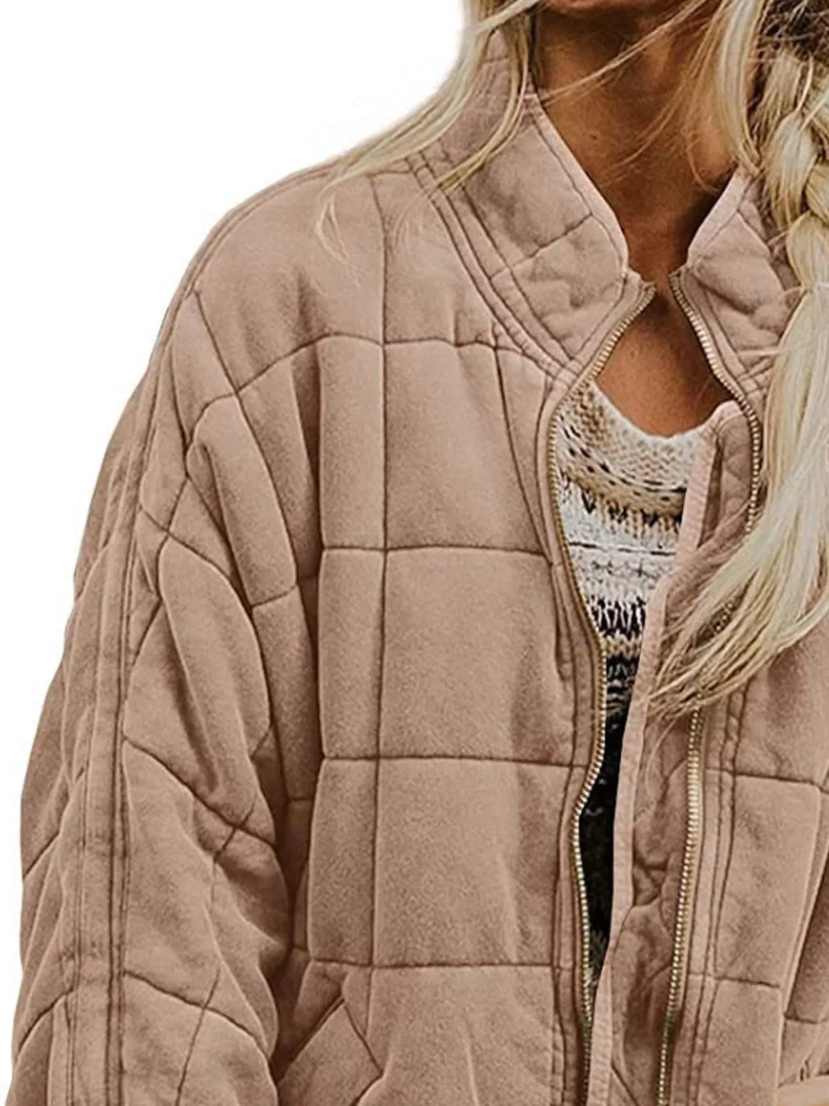 Quilted Zip Up Outerwear, view 6