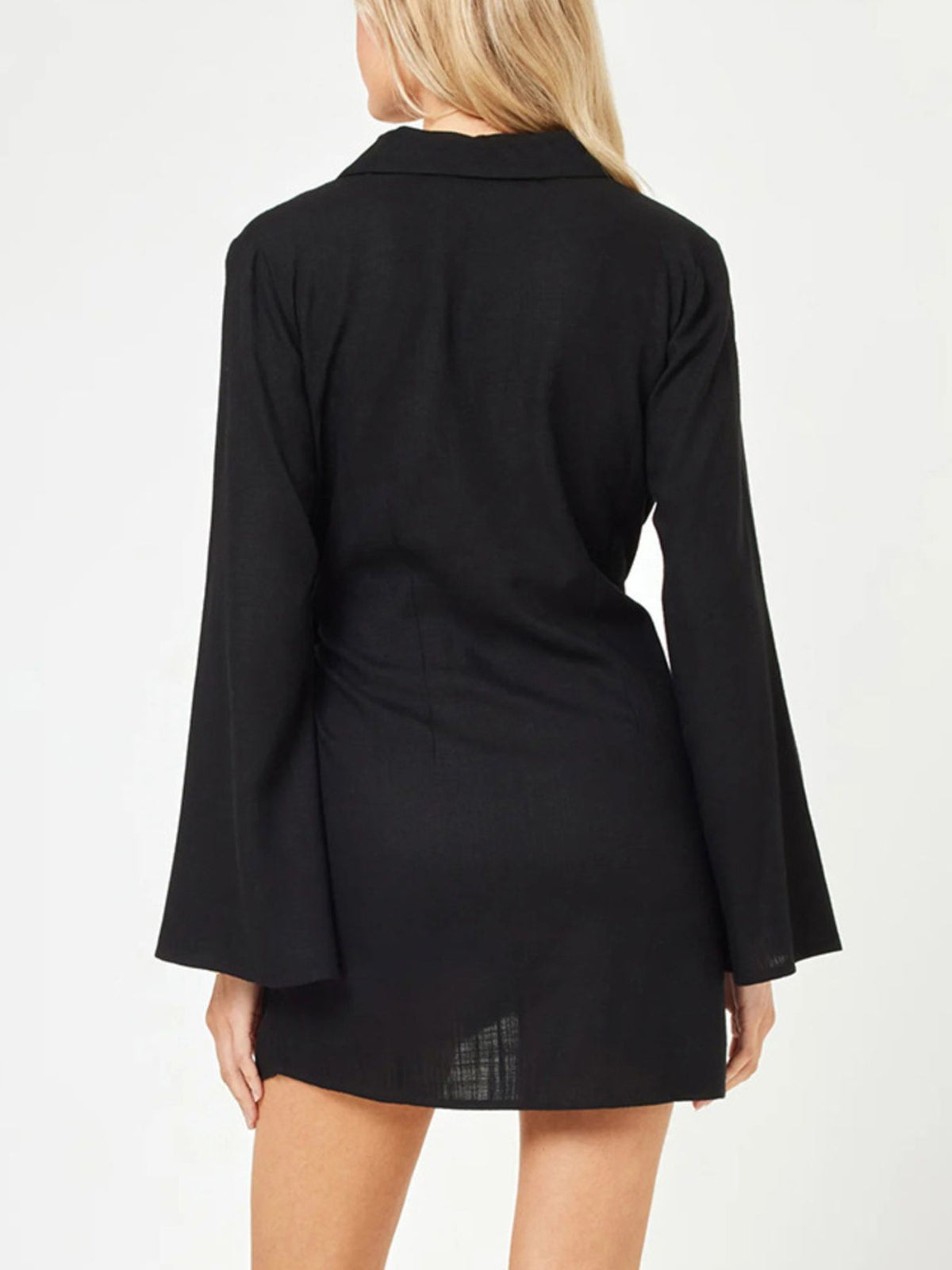 Tied Long Sleeve Cover Up Dress - Lilixa.store