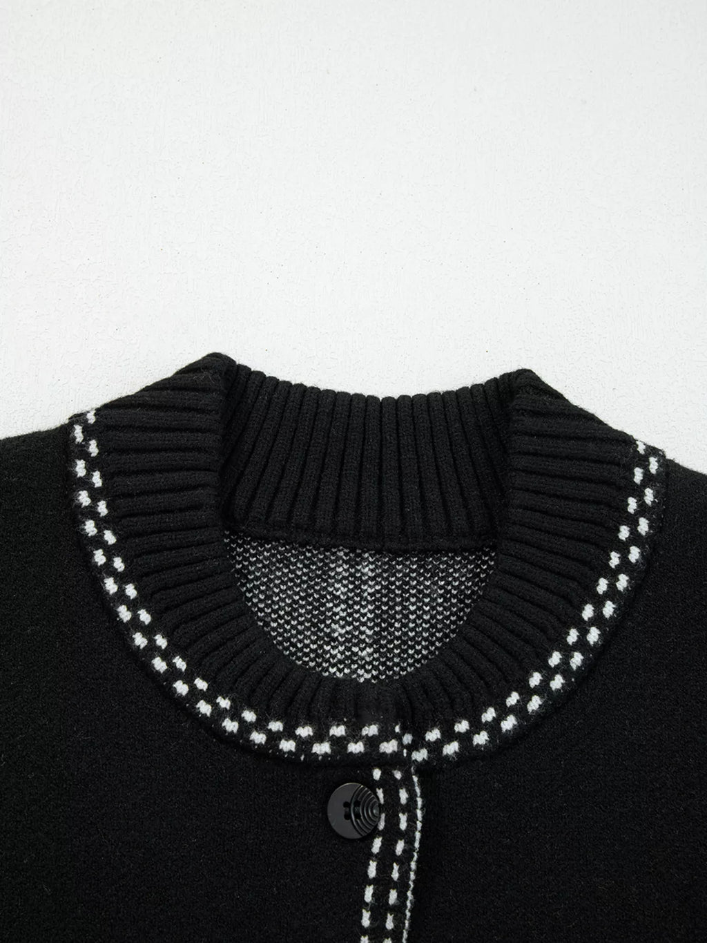 Contrast Trim Button up Sweater Cardigan - Lilixa.store
