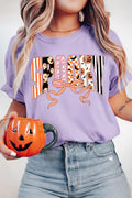 Halloween Spooky Letter Graphic Round Neck Casual T Shirt - Lilixa.store
