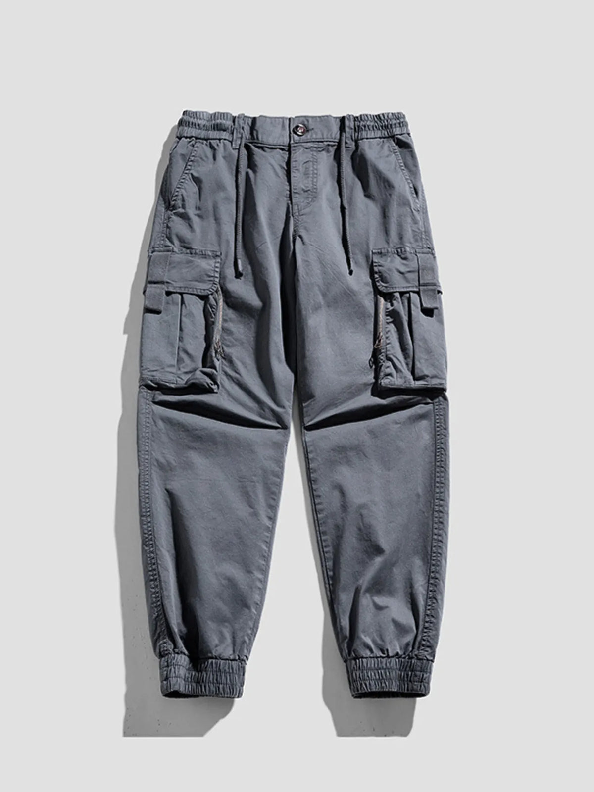 Men's Cargo Pants with Multiple Pockets in Gray