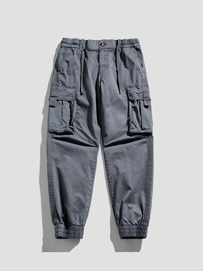 Men's Cargo Pants with Multiple Pockets in Gray