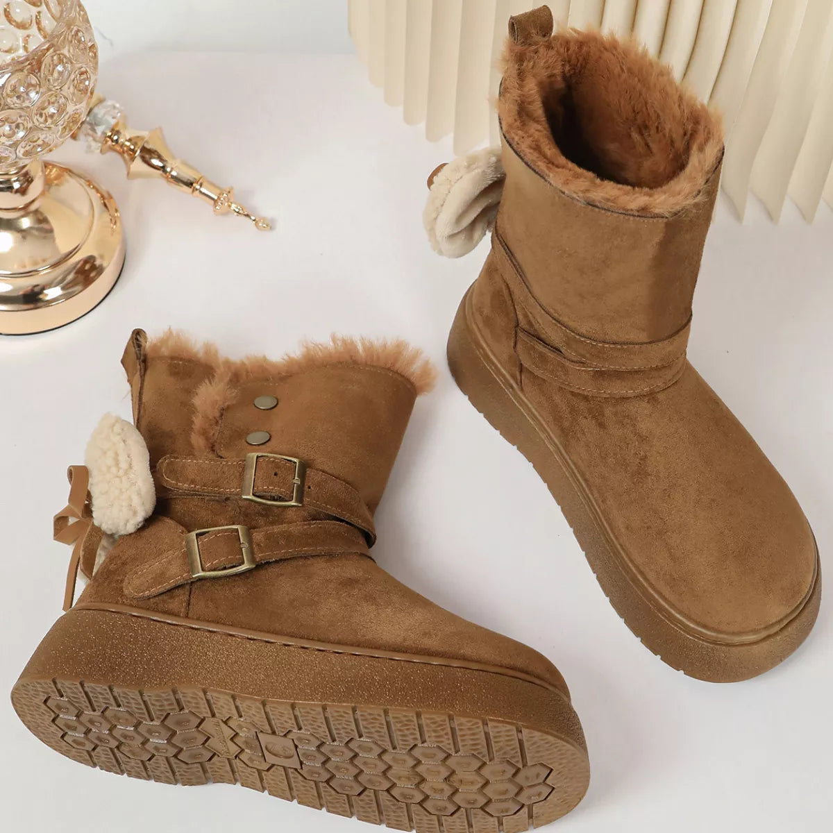 Round Toe Platform Boots - Lilixa.store