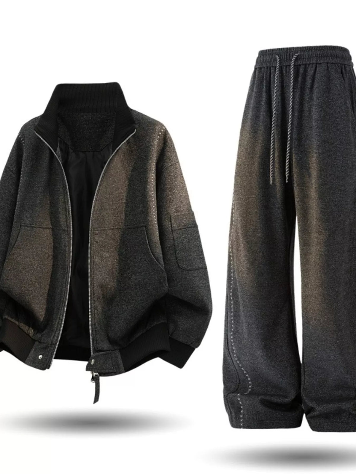 Men's Plus Size Thick Jacket and Pants Tracksuit Set - Lilixa.store