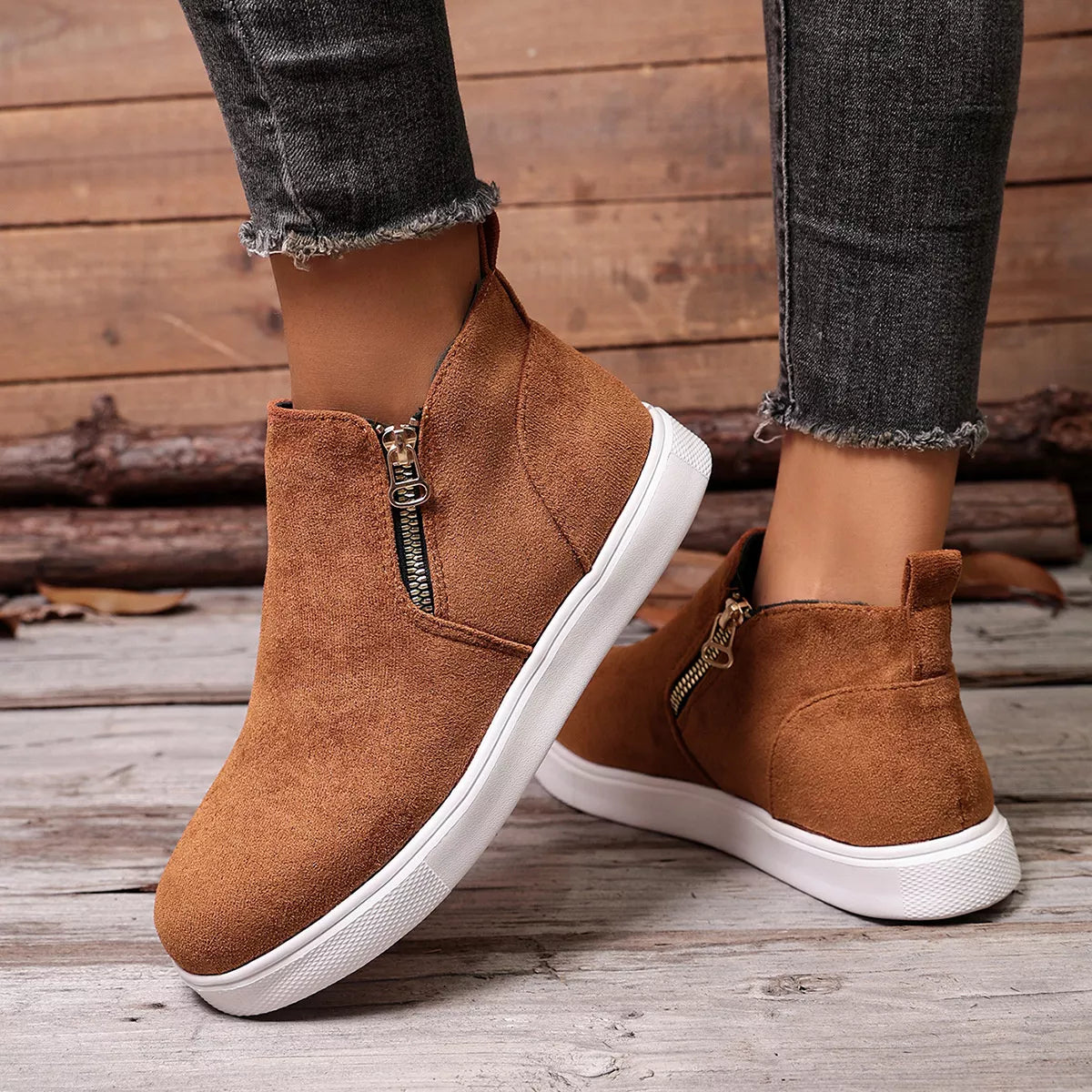 Round Toe Ankle Boots - Lilixa.store