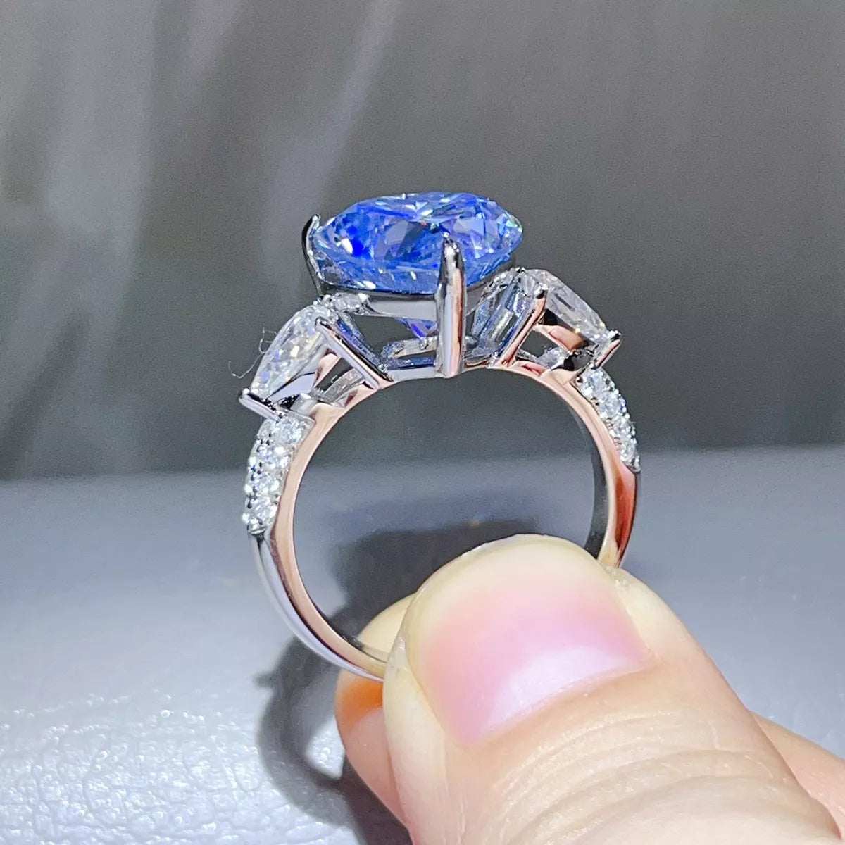 6 Carat 925 Sterling Silver Moissanite Heart Ring