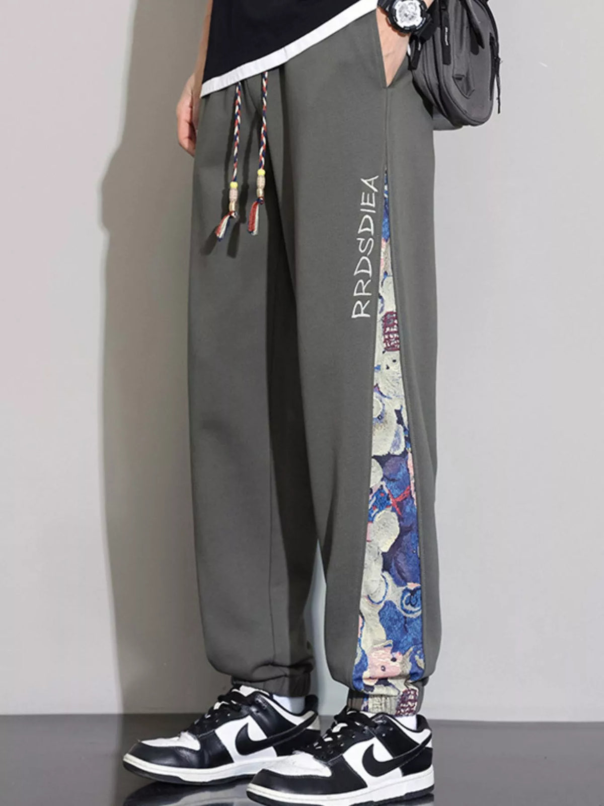 Men's Plus Size Casual Bear Print Side Panel Sweatpants - Lilixa.store