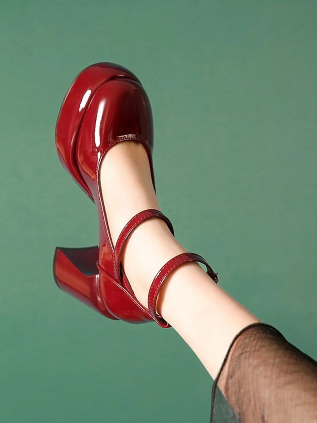 Patent Leather Mary Jane Platform Pumps - Lilixa.store