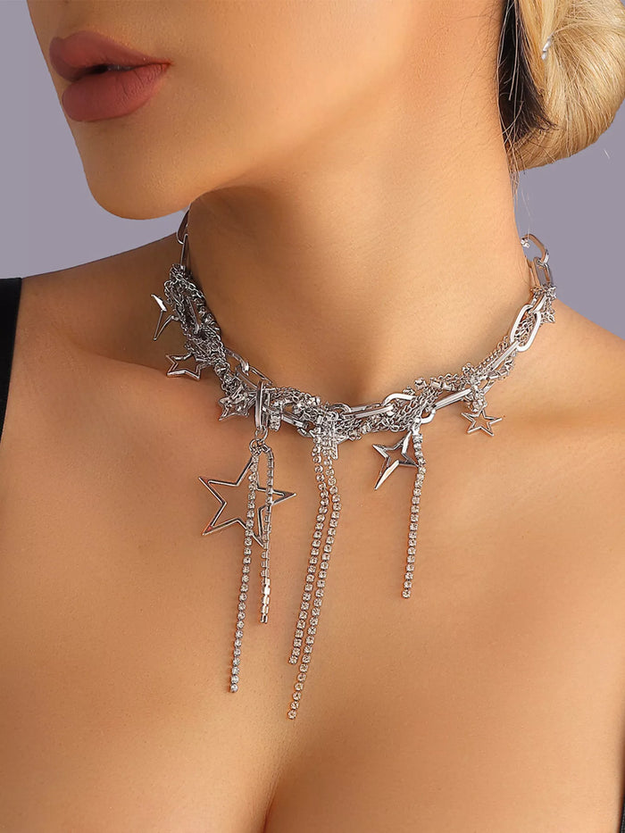Chunky Chain Star Tassel Necklace - Lilixa.store