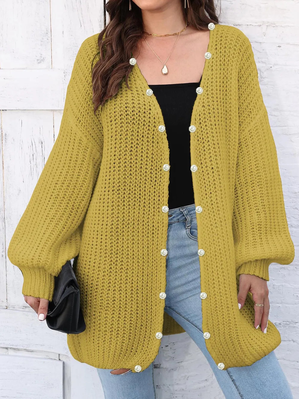 Open Front Long Sleeve Cardigan - Lilixa.store