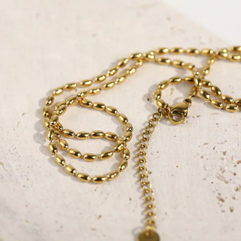 Titanium Steel Beaded Necklace - Lilixa.store
