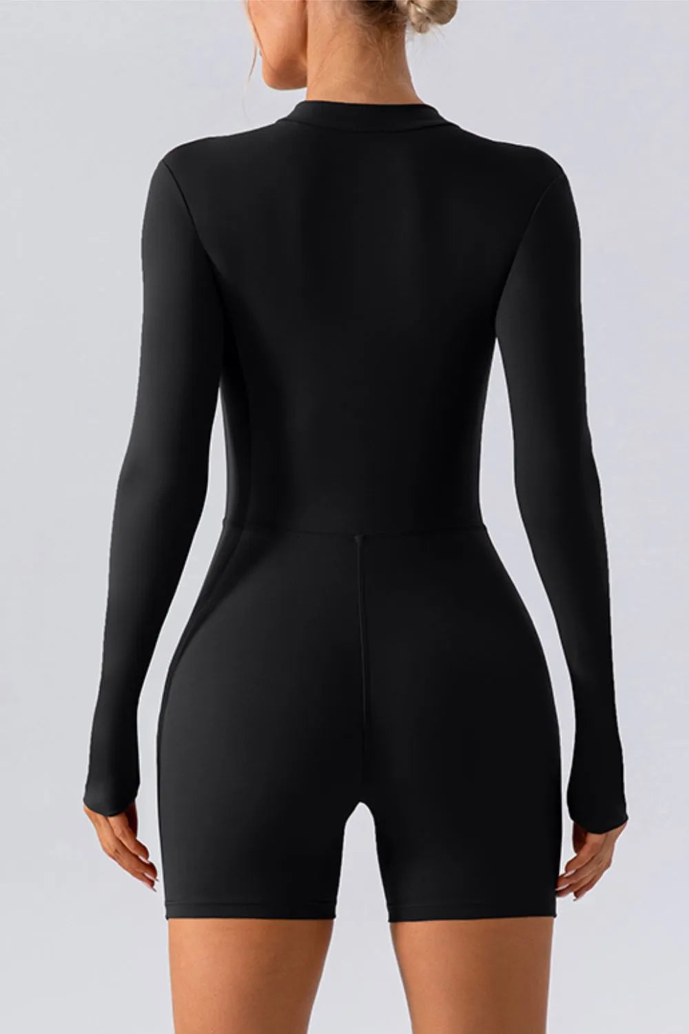 Half Zip Long Sleeve Active Romper - Lilixa.store
