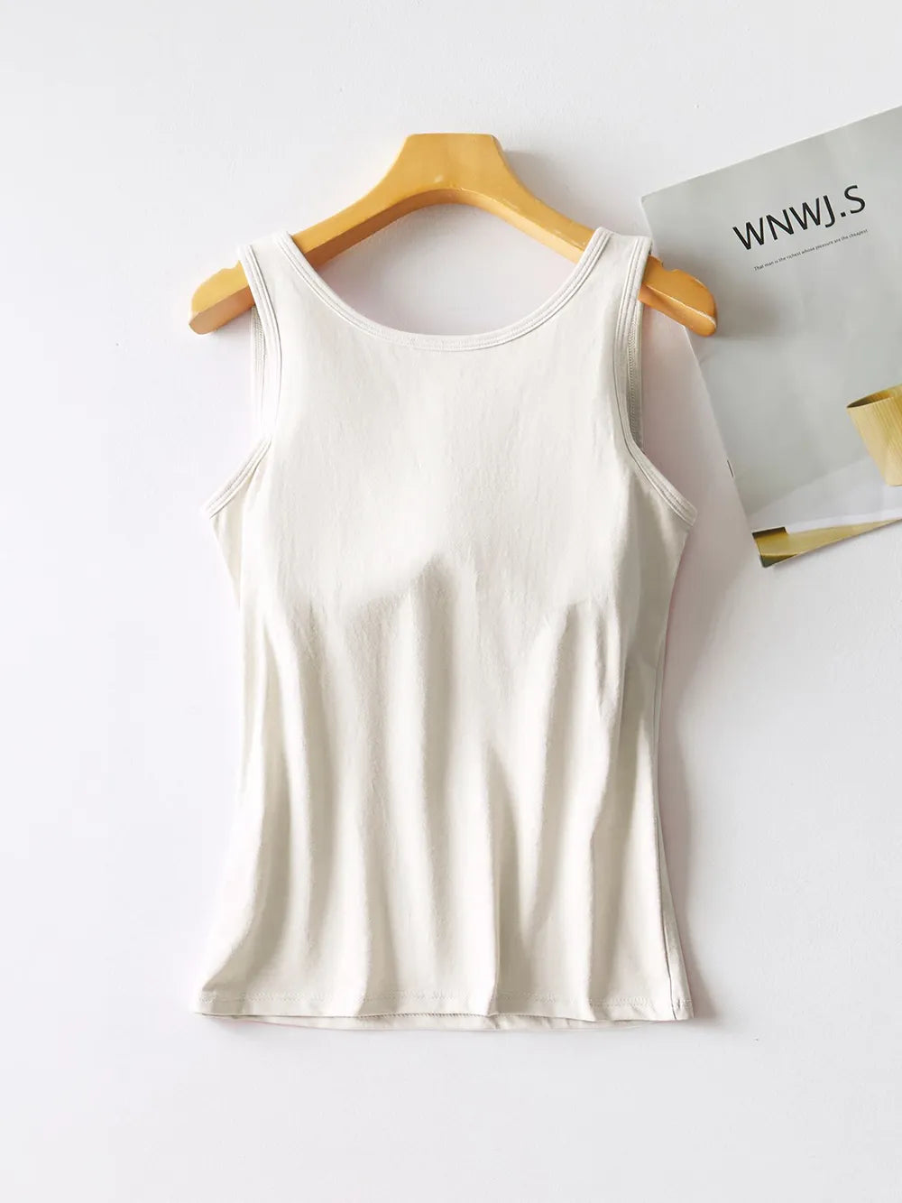 Round Neck Tank with Bra - Lilixa.store