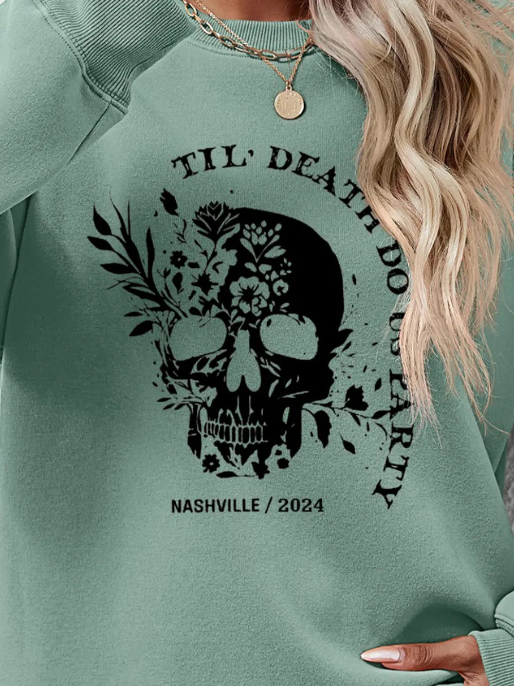 Graphic Round Neck Dropped Shoulder Sweatshirt - Lilixa.store