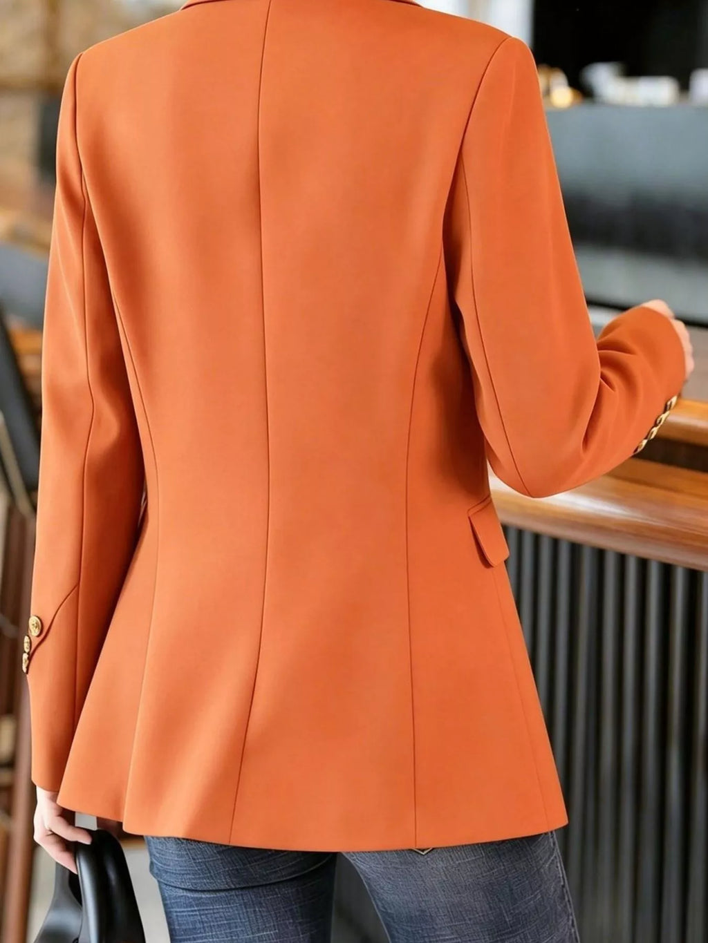 Full Size One Button Lapel Collar Blazer Plus Size - Lilixa.store