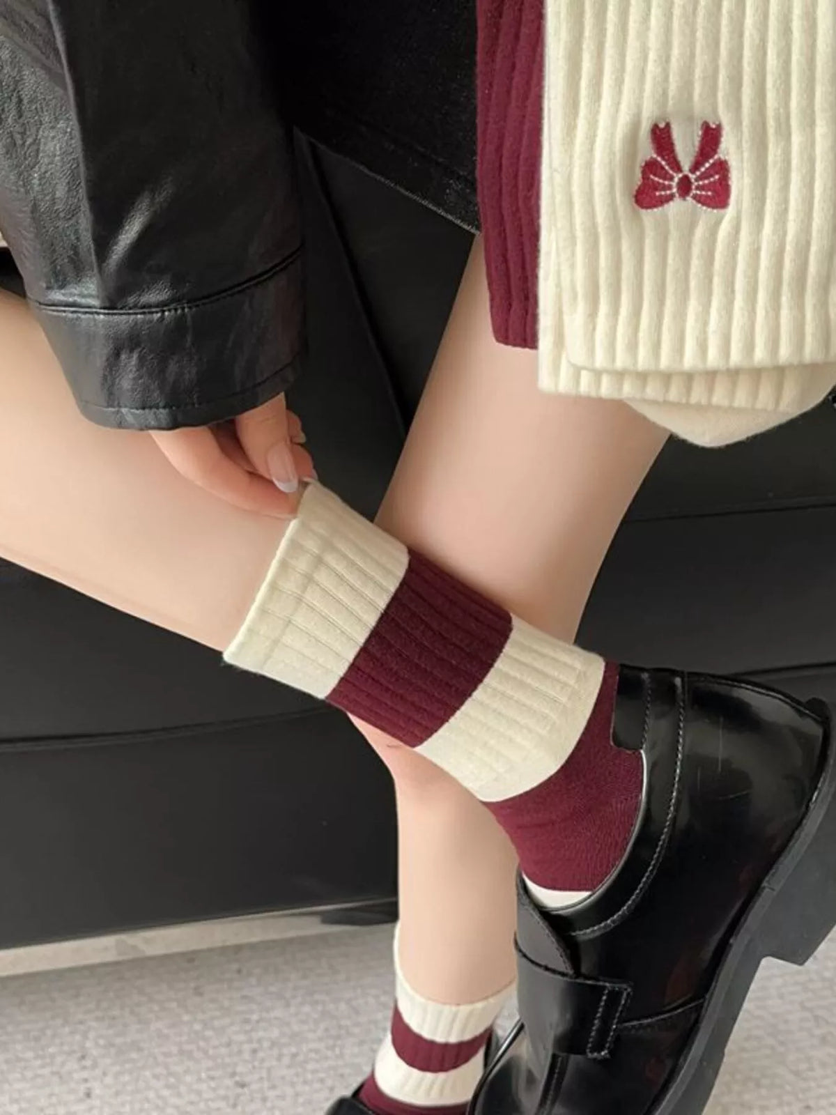 Ribbed Cotton Crew Socks - Lilixa.store