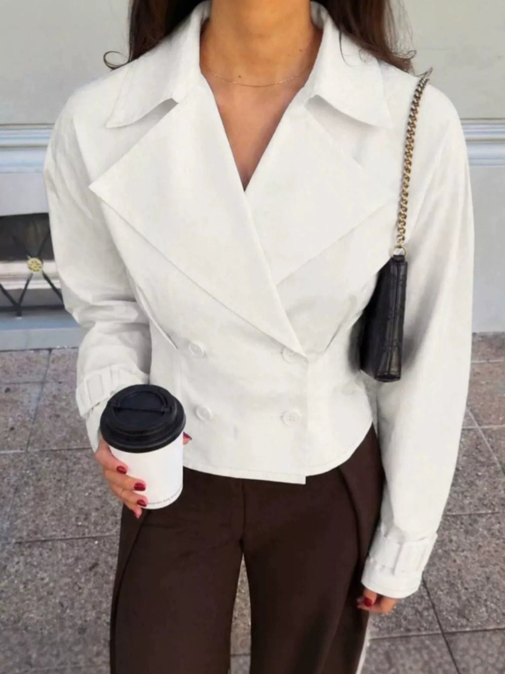 Cropped Double-Breasted Blazer - Lilixa.store