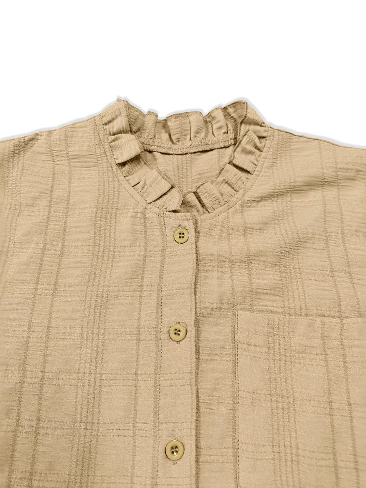 Frill Button Down Long Sleeve Shirt - Lilixa.store