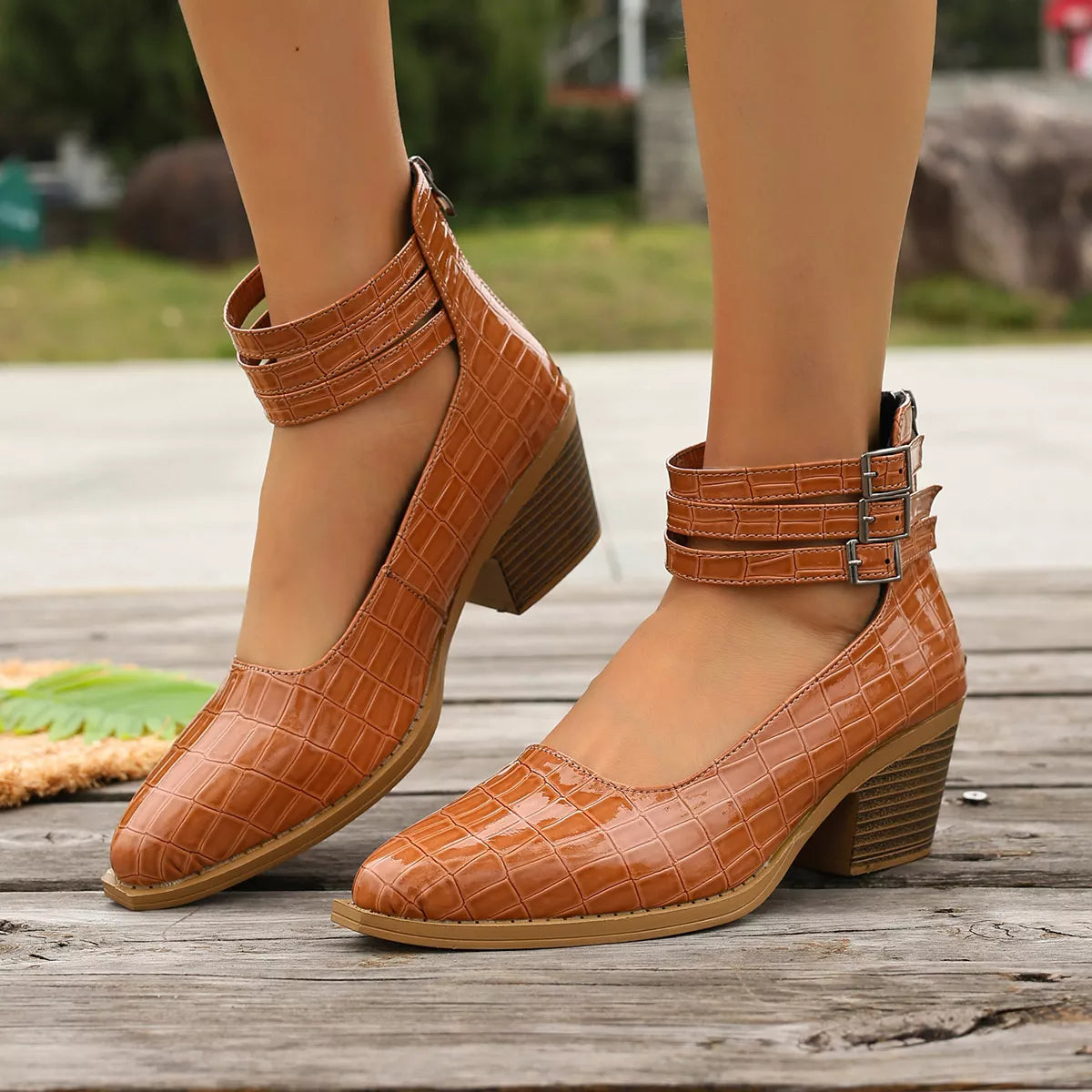Point Toe Block Heels Pumps - Lilixa.store
