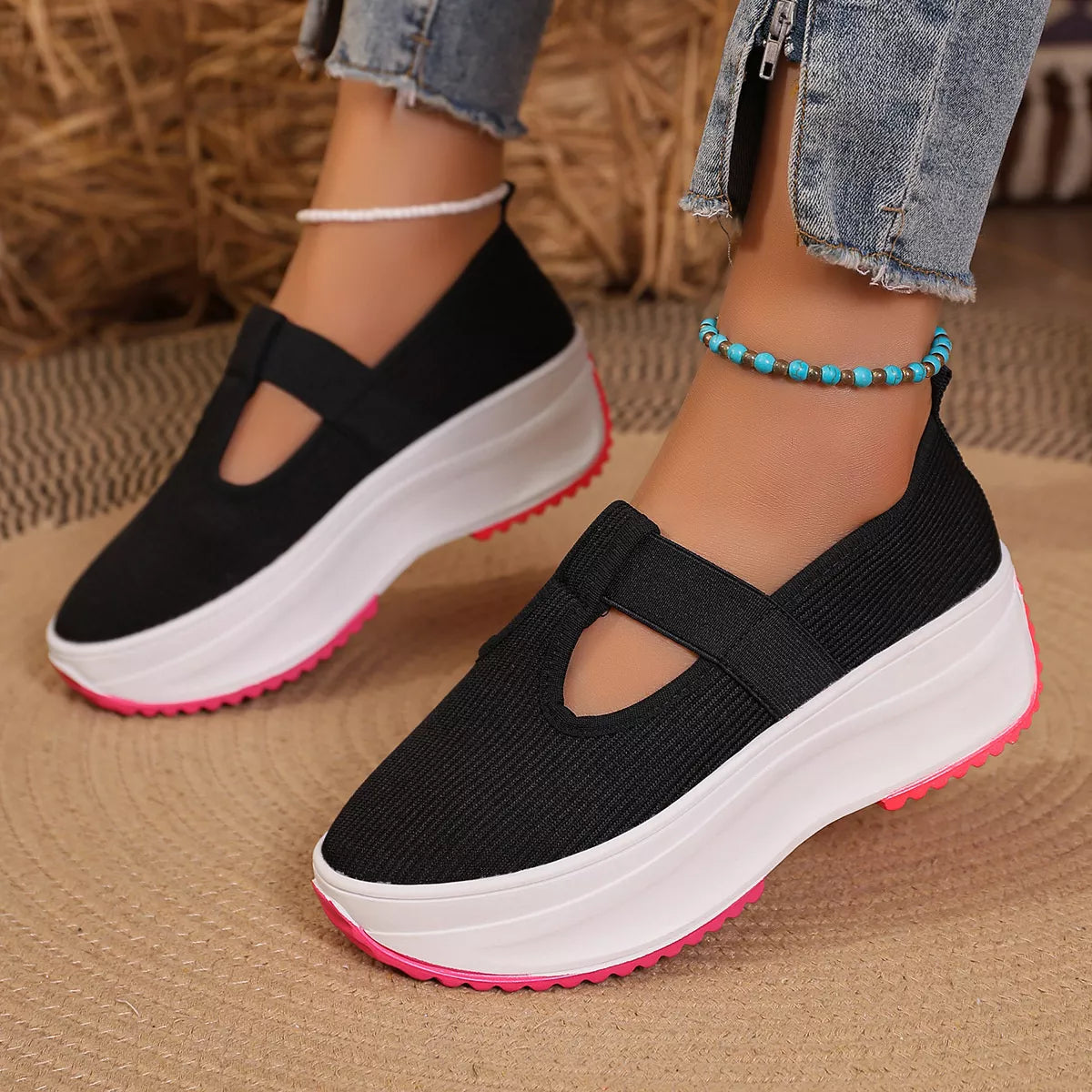 Round Toe Platform Slip-Ons, view 2