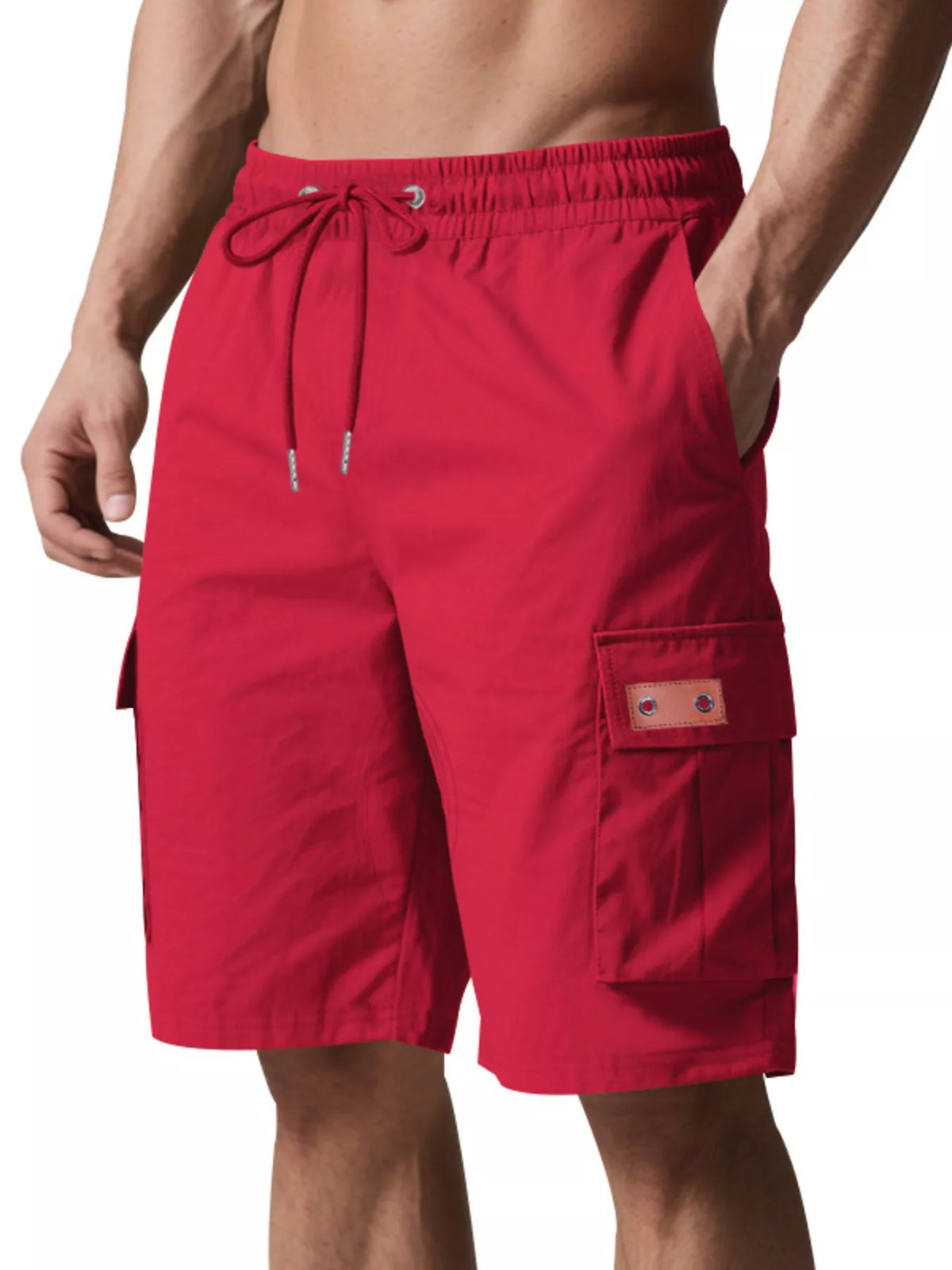 Men's Full Size Cargo Shorts with Drawstring Plus Size, view 2