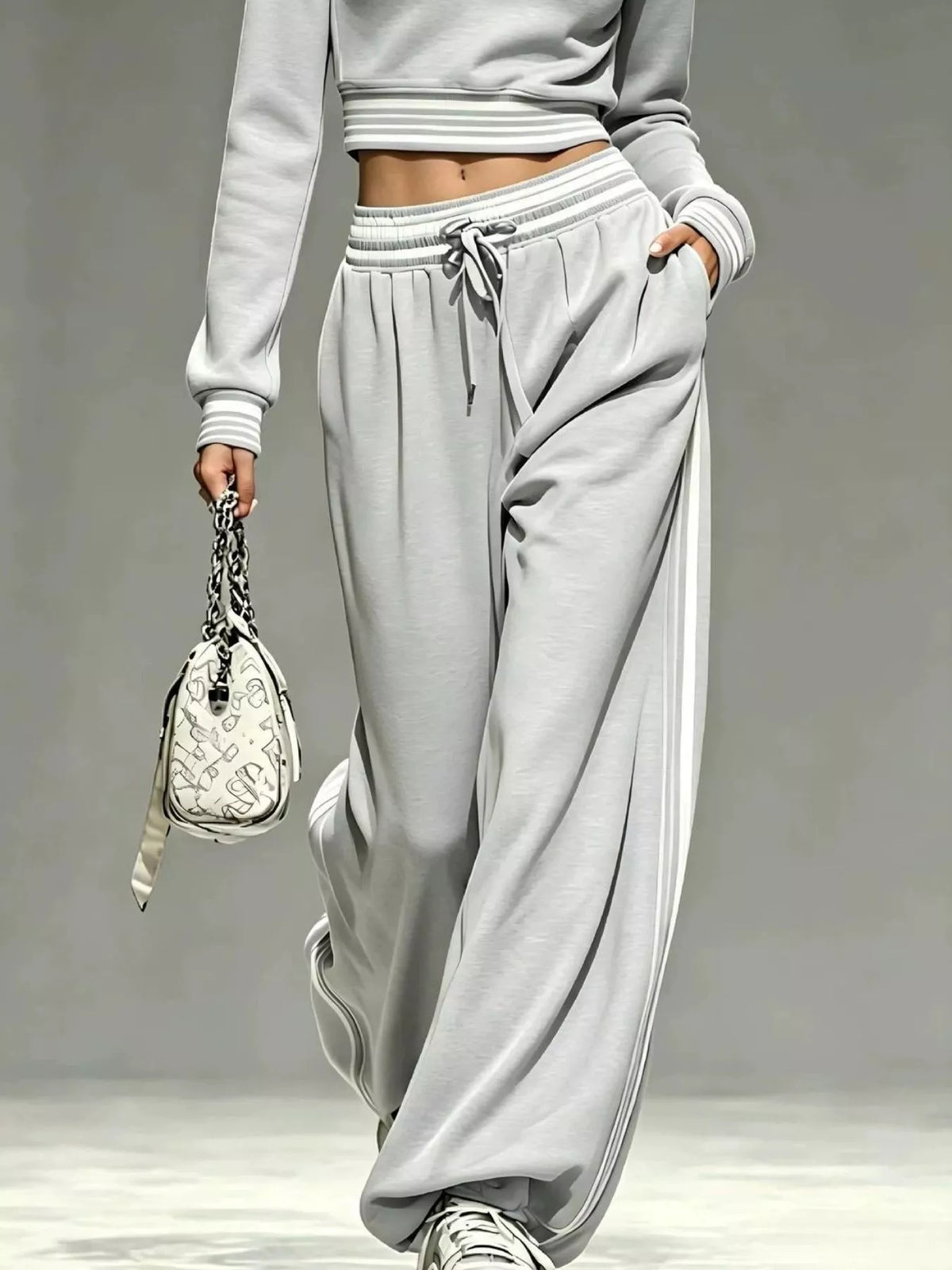 Full Size Half Zip Cropped Top and Pants Set Plus Size - Lilixa.store