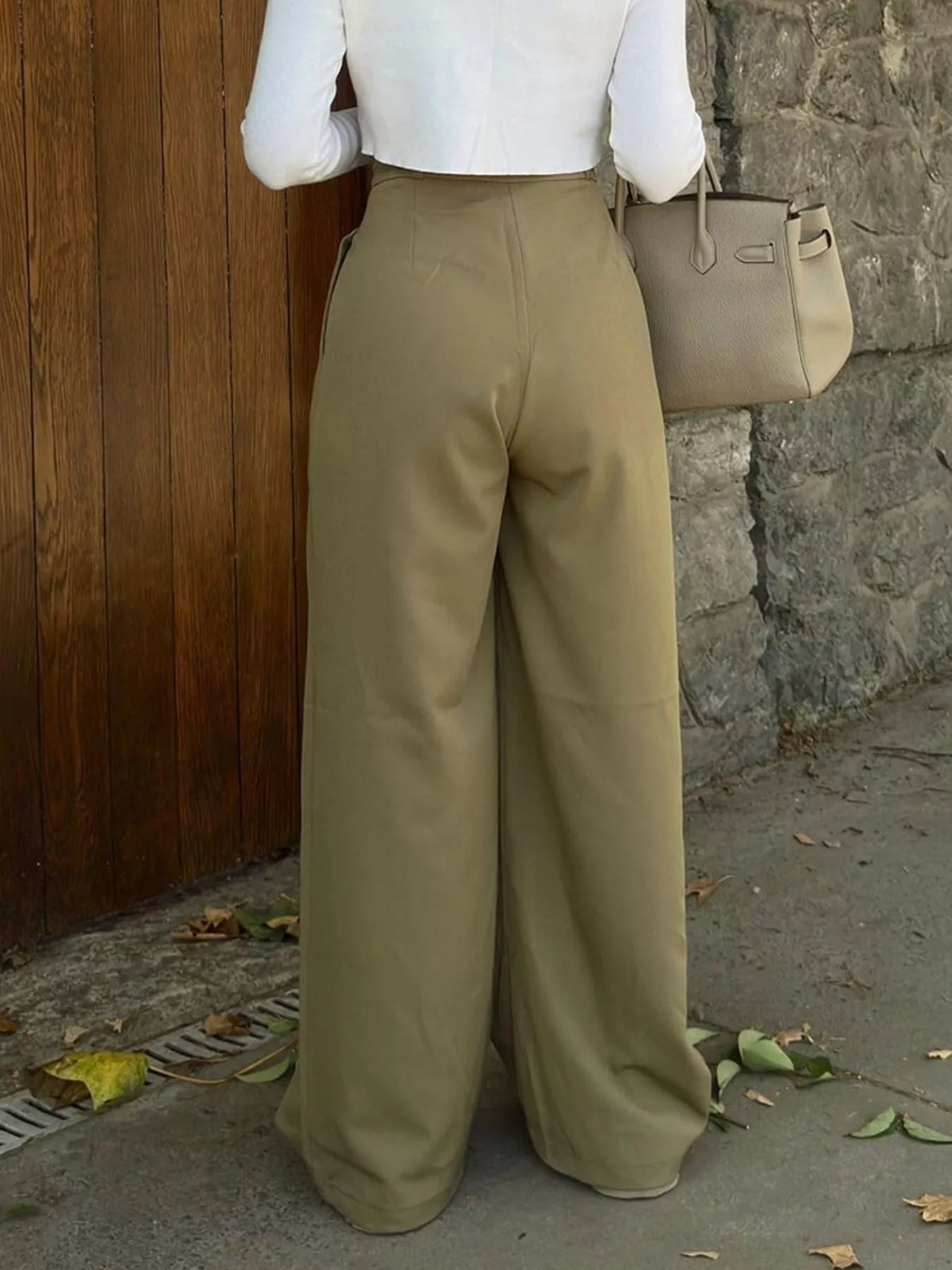 High-Waisted Pleated Wide-Leg Pants