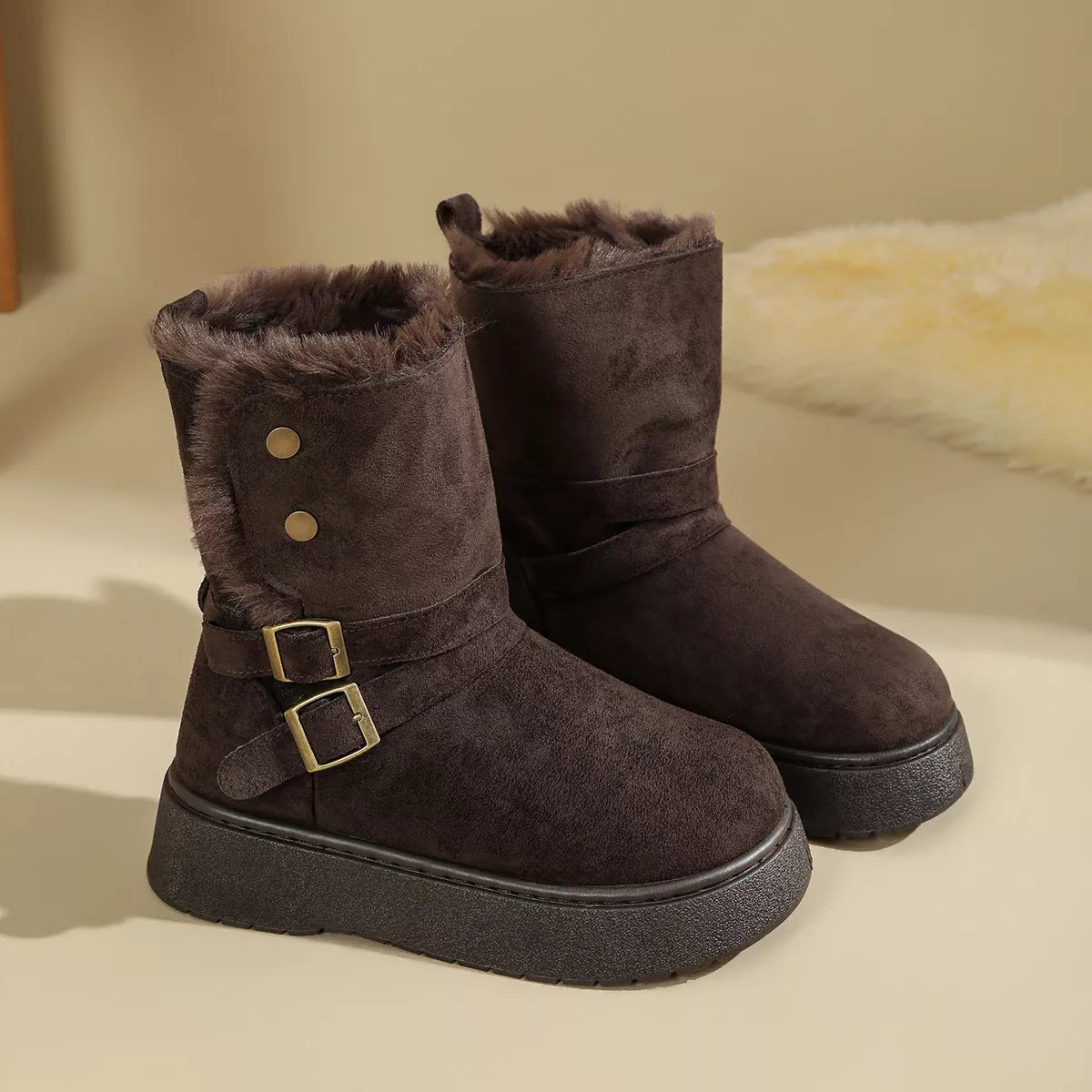 Round Toe Platform Boots - Lilixa.store