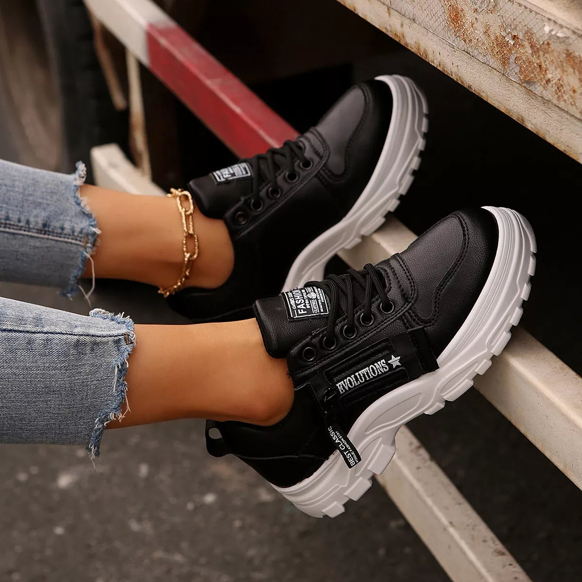 Lace Up Round Toe Athletic - Lilixa.store
