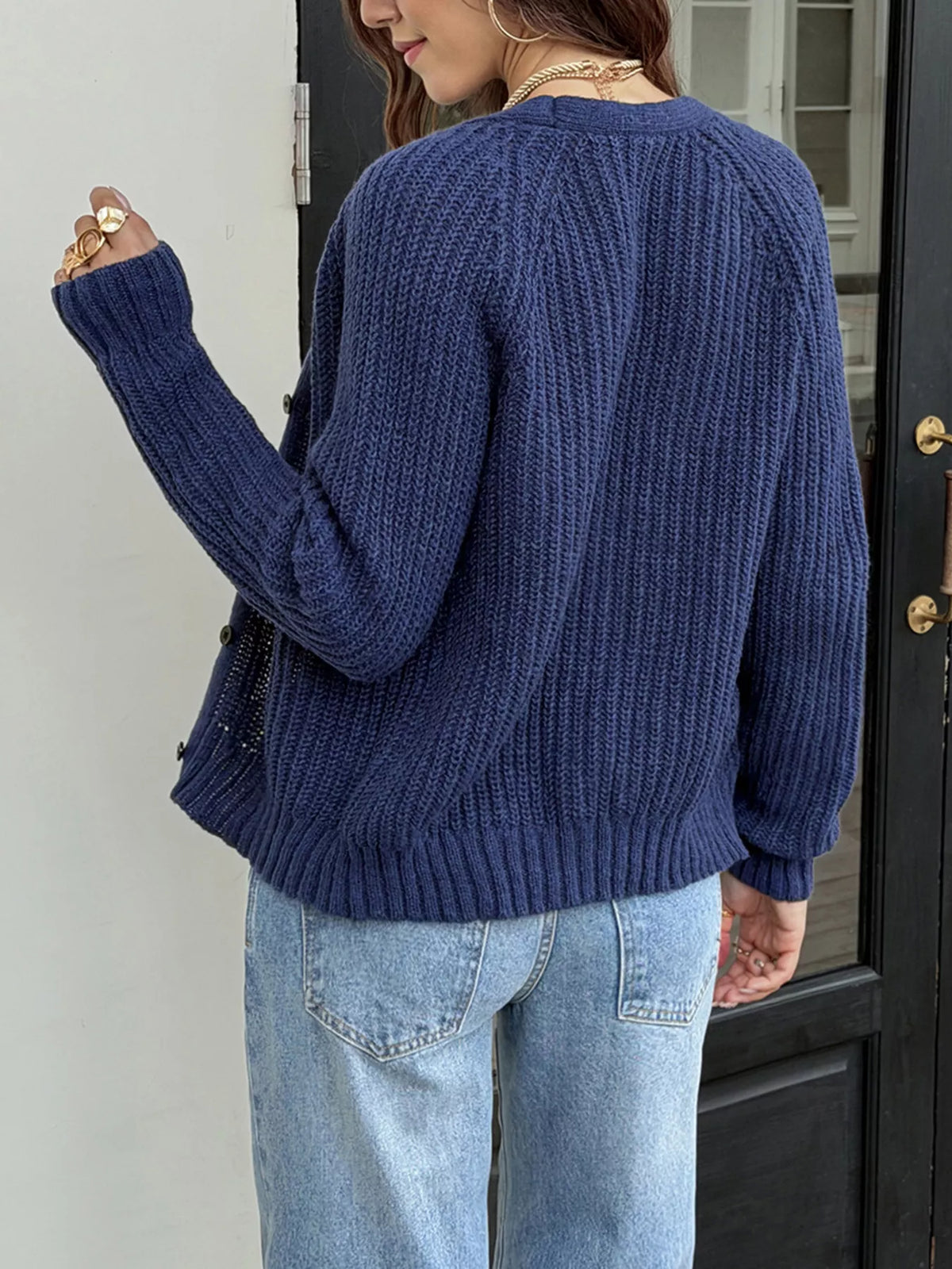 V-Neck Button-Down Cardigan - Lilixa.store