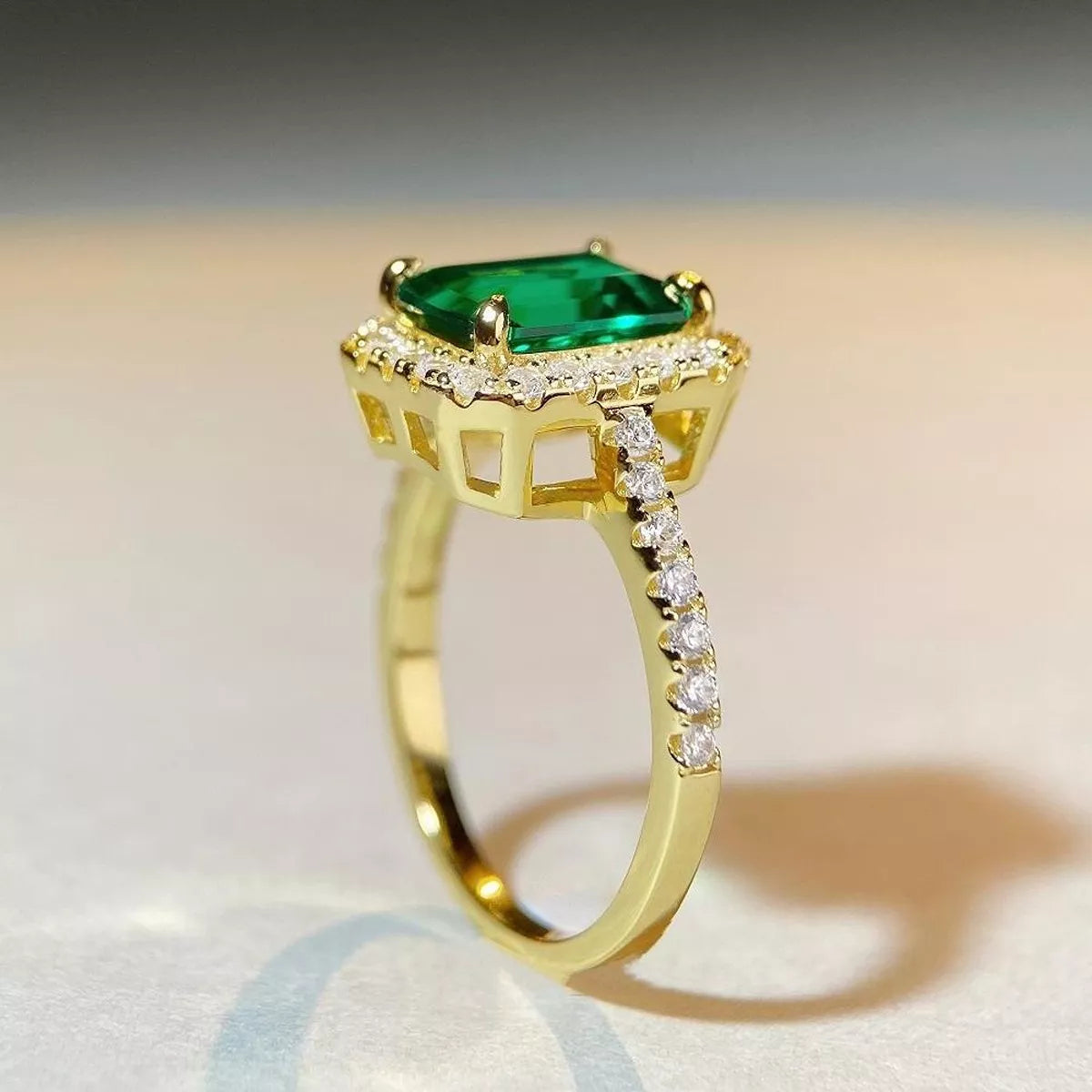 925 Sterling Silver Zircon Geometric Ring