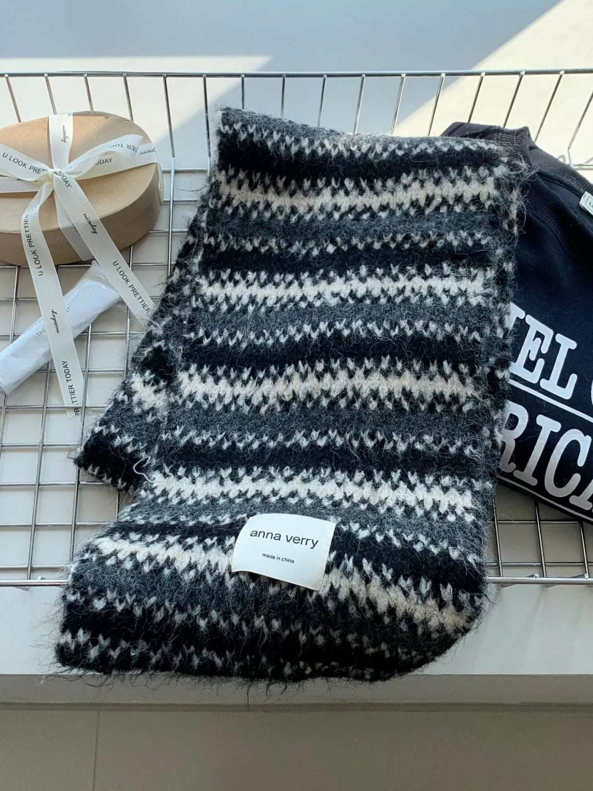 Striped Knitted Warm Scarf - Lilixa.store