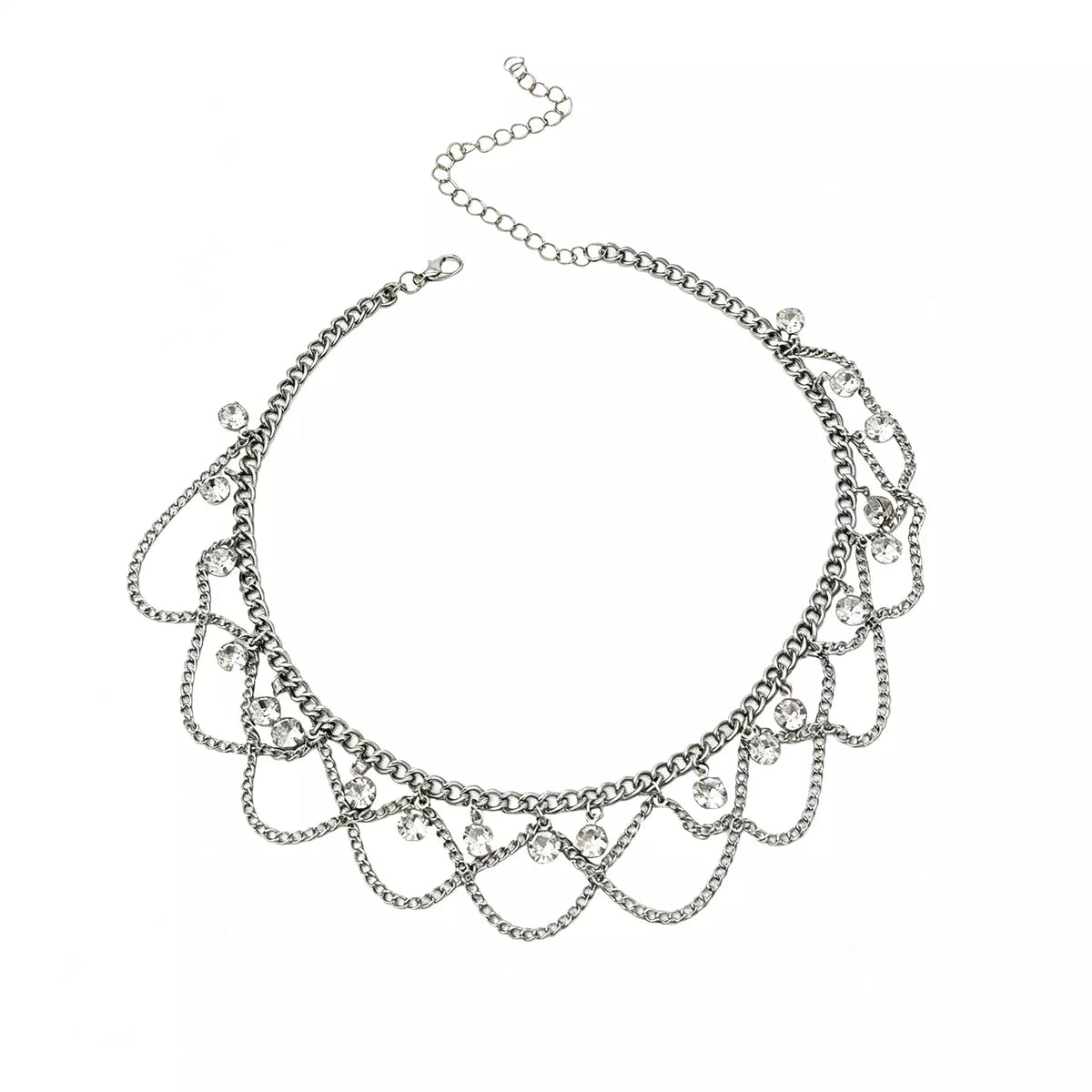 18K Gold-Plated Zircon Chain Necklace, view 9