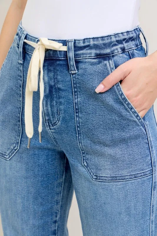 Judy Blue Full Size High Waist Denim Jogger Plus Size - Lilixa.store