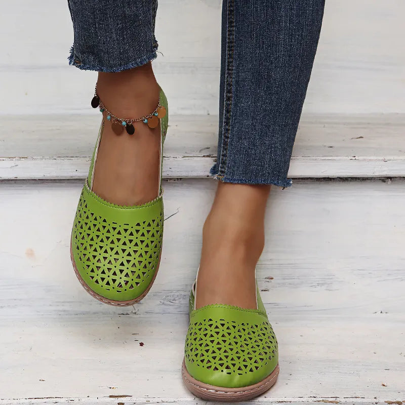 Cutout Round Toe Slip-Ons, view 3