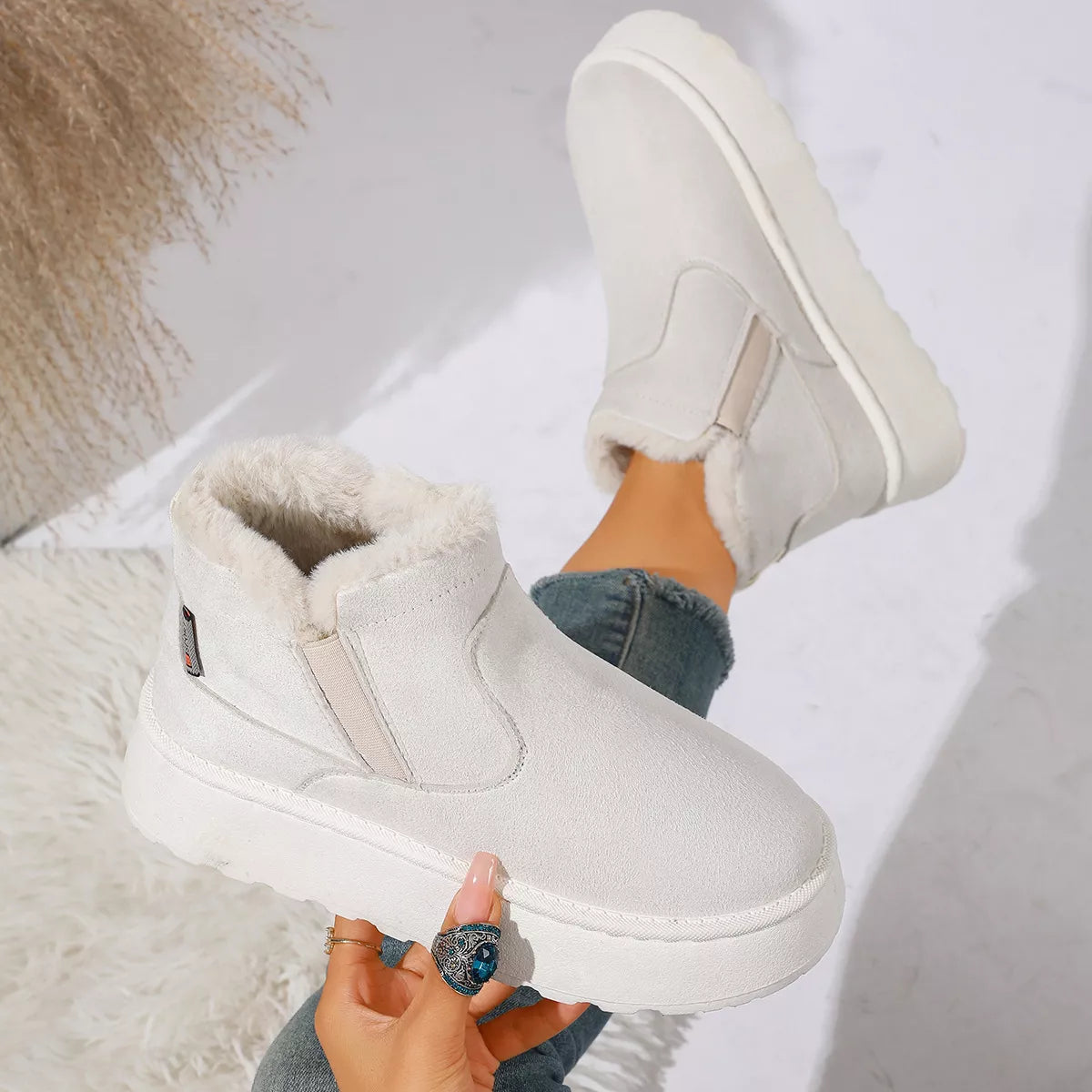 Round Toe Platform Boots - Lilixa.store