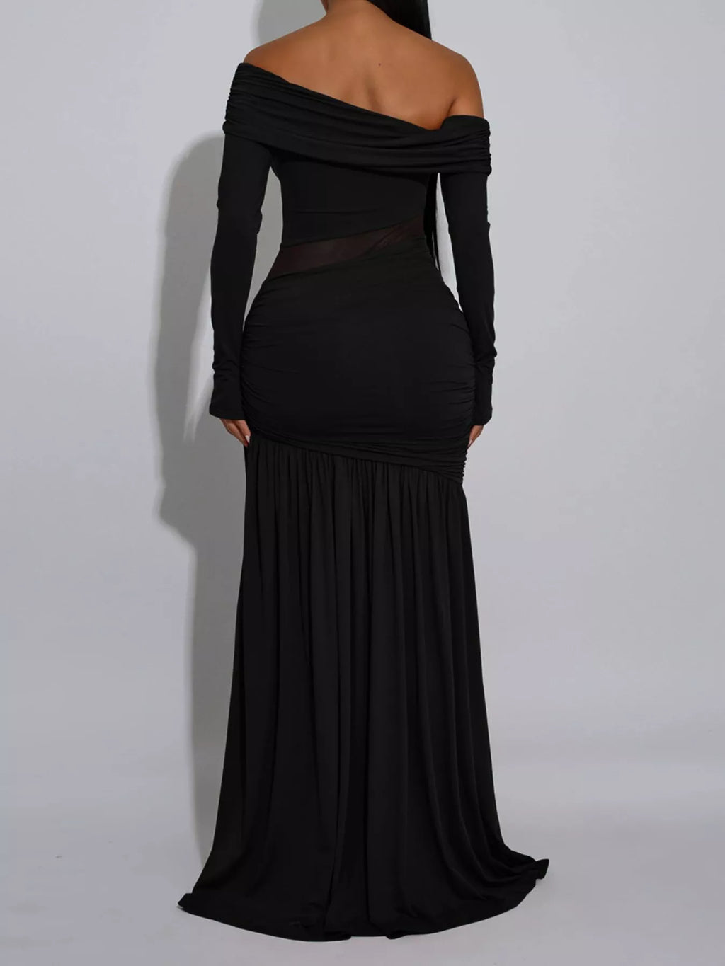 Off Shoulder Slit Maxi Dress - Lilixa.store