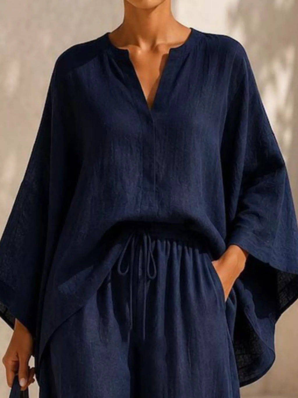Full Size Loose Fit Top and Wide-Leg Pants Set Plus Size - Lilixa.store