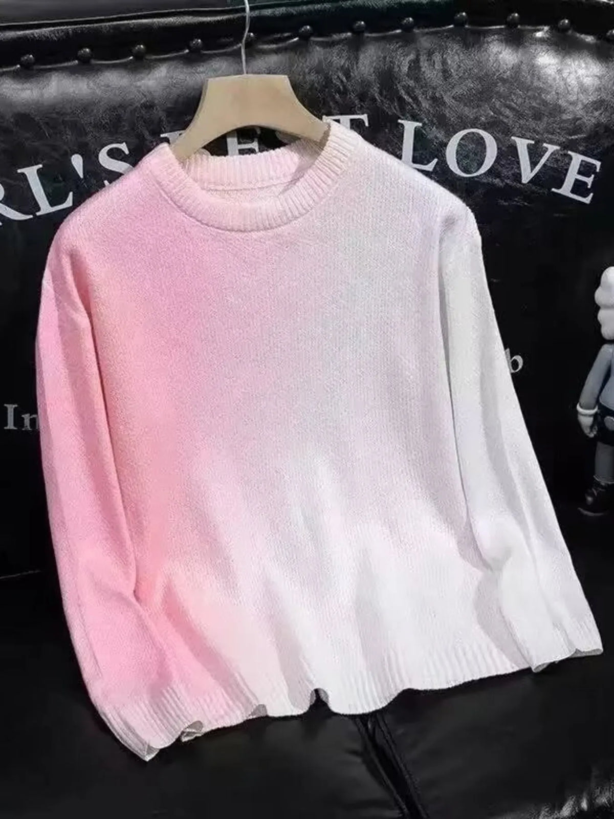 Men's Gradient Round Neck Knitted Pullover