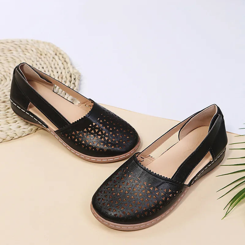 Cutout Round Toe Slip-Ons, view 12