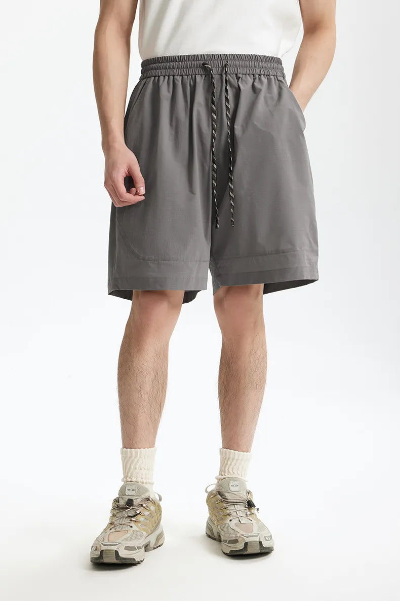 Men's Lightweight Drawstring Shorts in Gray