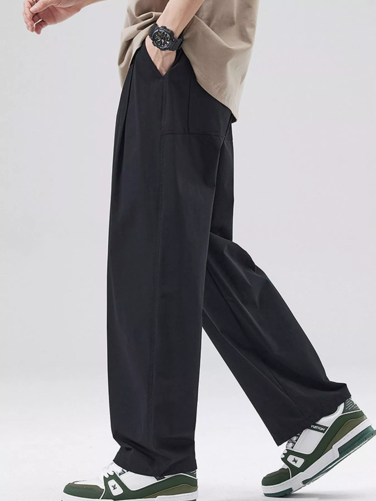 Men's Full Size Basic Style Wide Leg Pants Plus Size, view 6