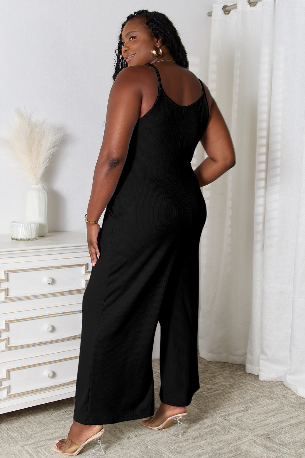 Basic Bae Full Size Spaghetti Strap V-Neck Jumpsuit - Lilixa.store