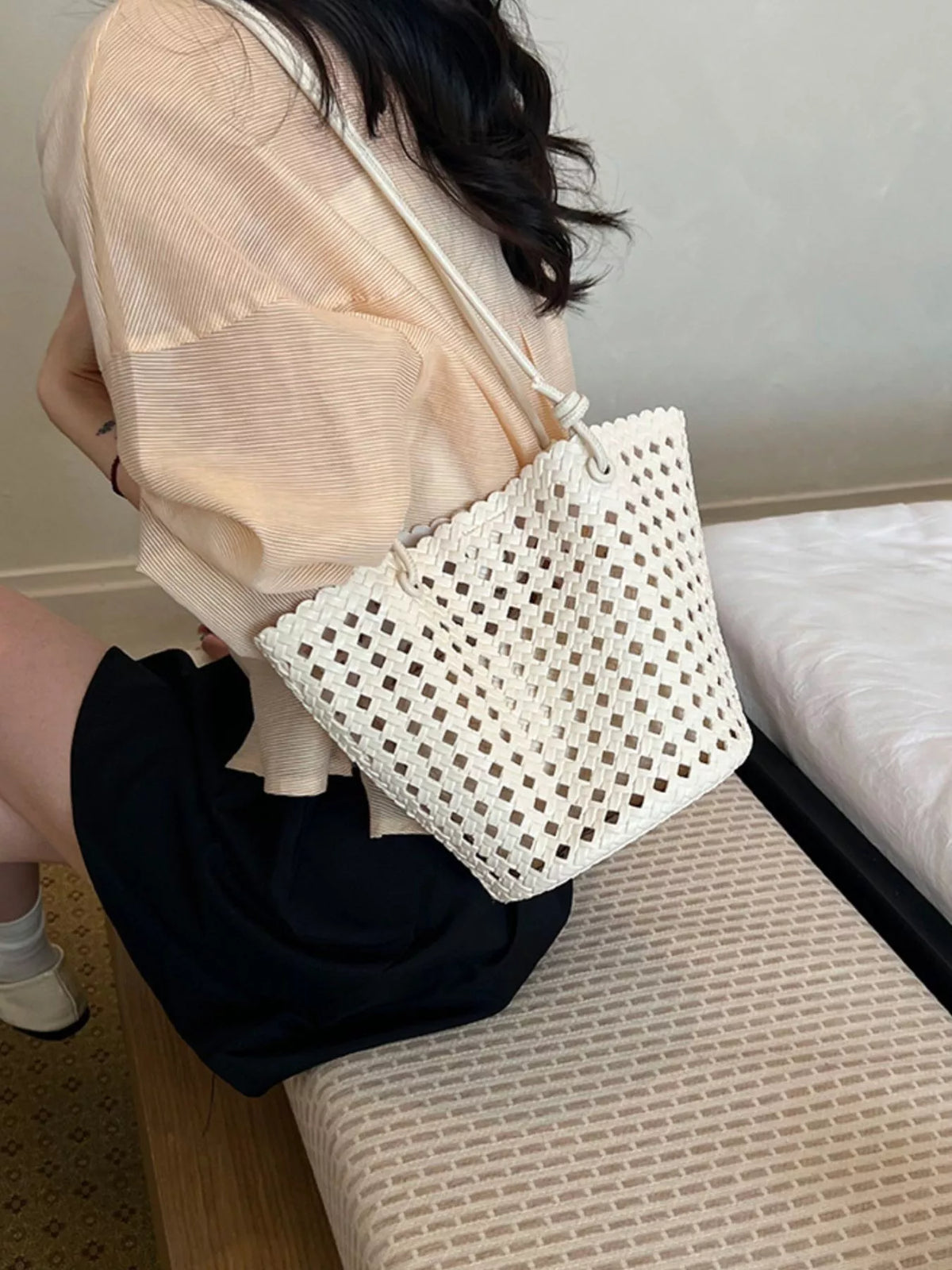 Woven Leather Shoulder Bag - Lilixa.store