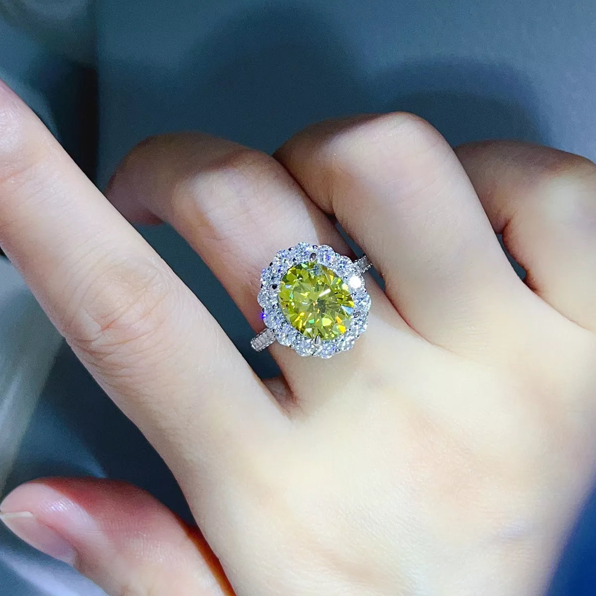 5 Carat Moissanite 925 Sterling Silver Round Ring