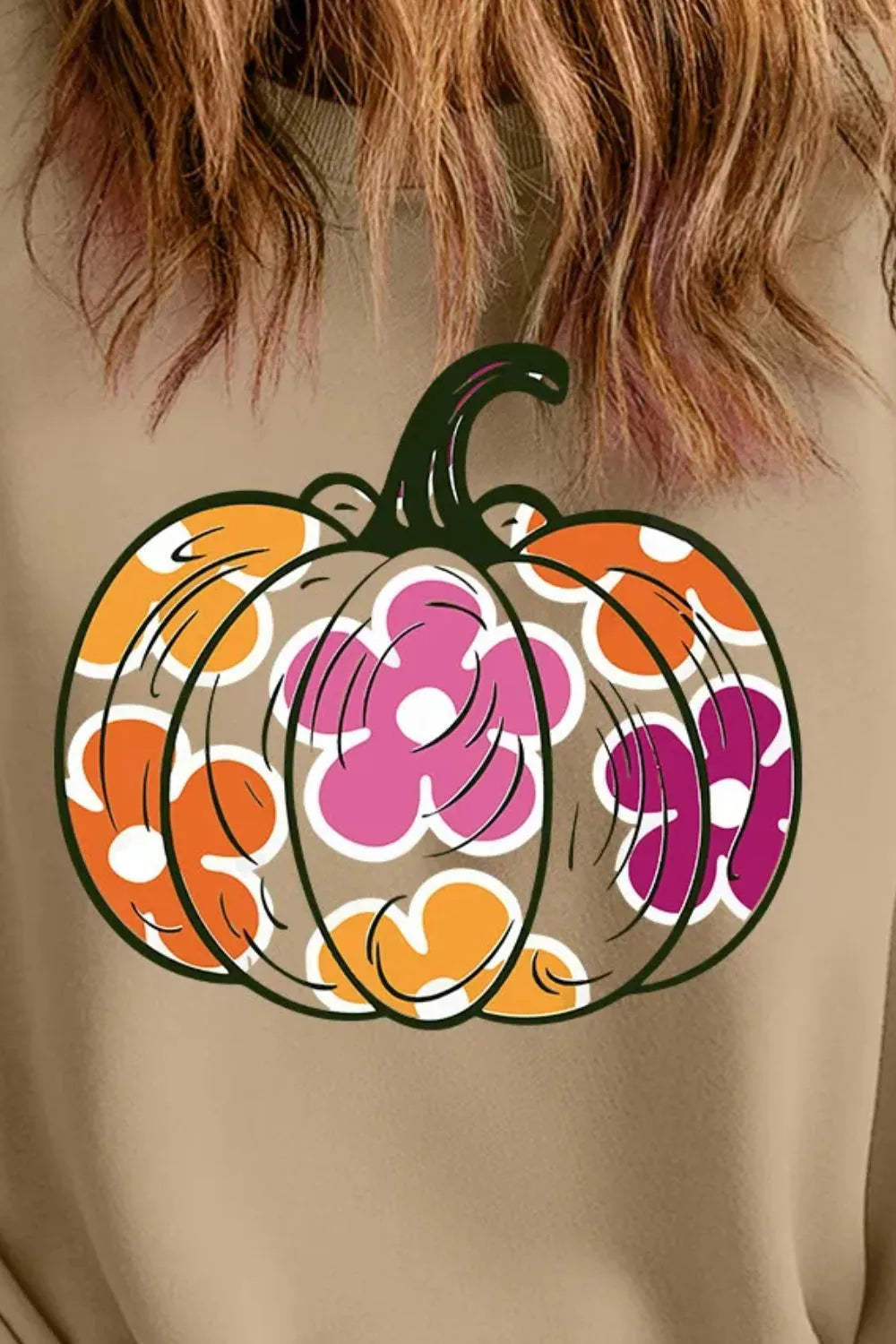 Plus Size Pumpkin Graphic Dropped Shoulder Sweatshirt - Lilixa.store