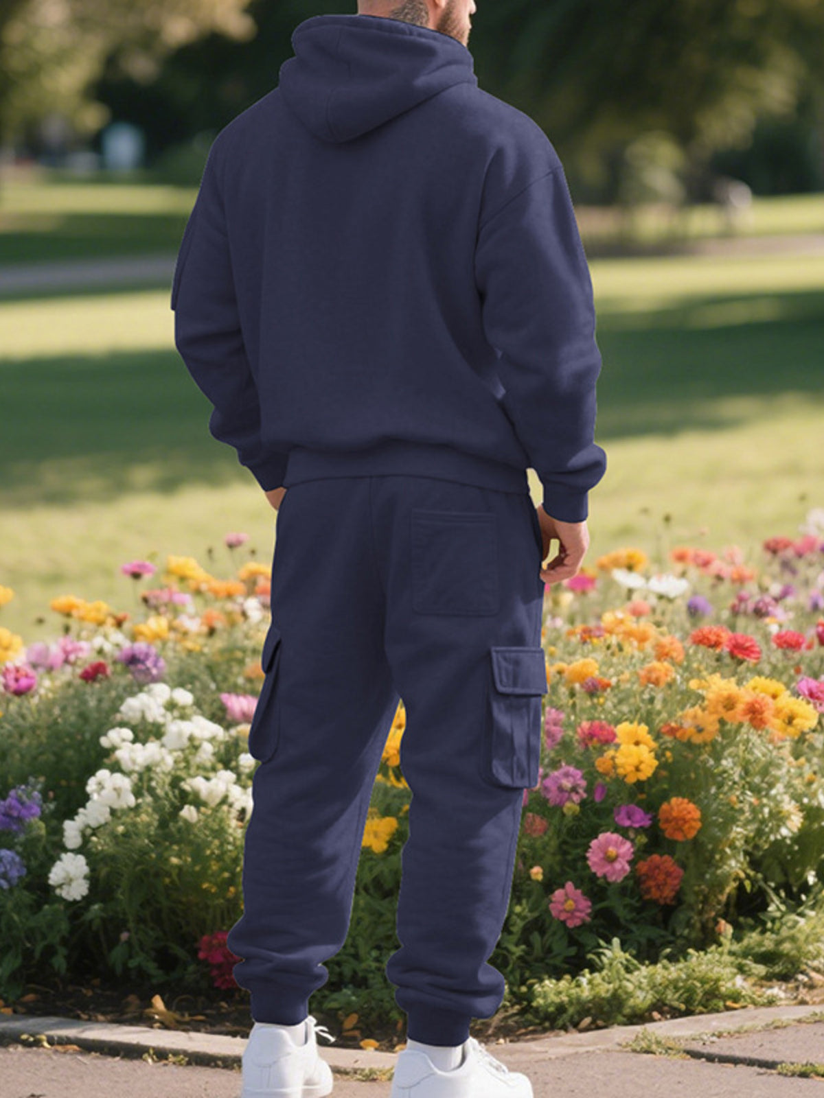 Men's Plus Size Tactical Cargo Hoodie and Jogger Set, view 5