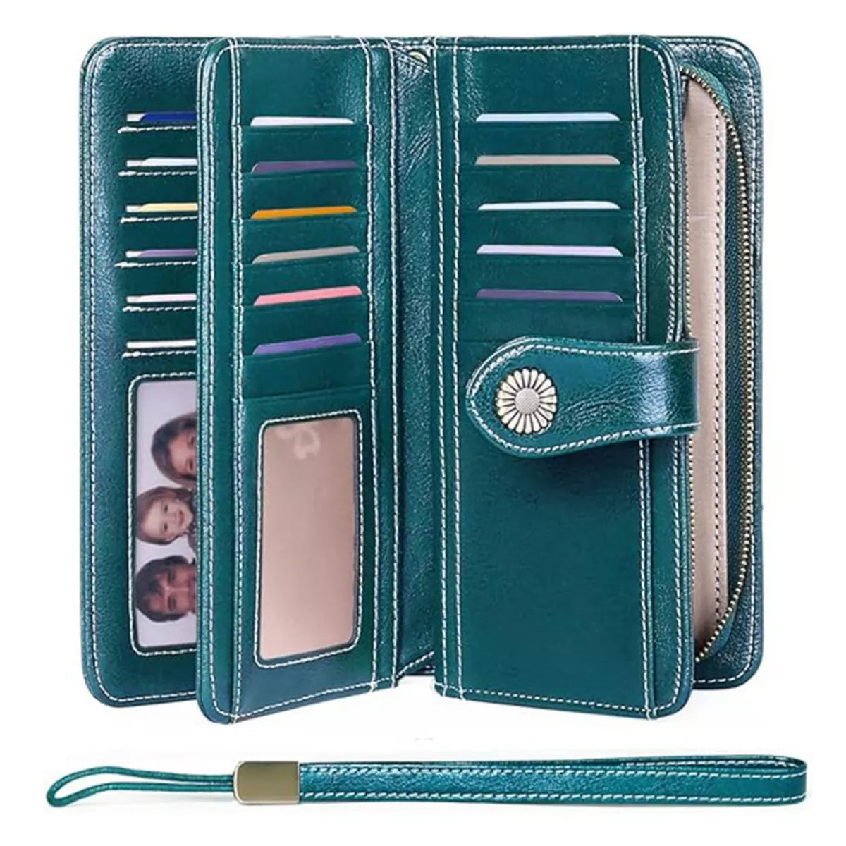 Vintage Style Leather Long Wallet - Lilixa.store