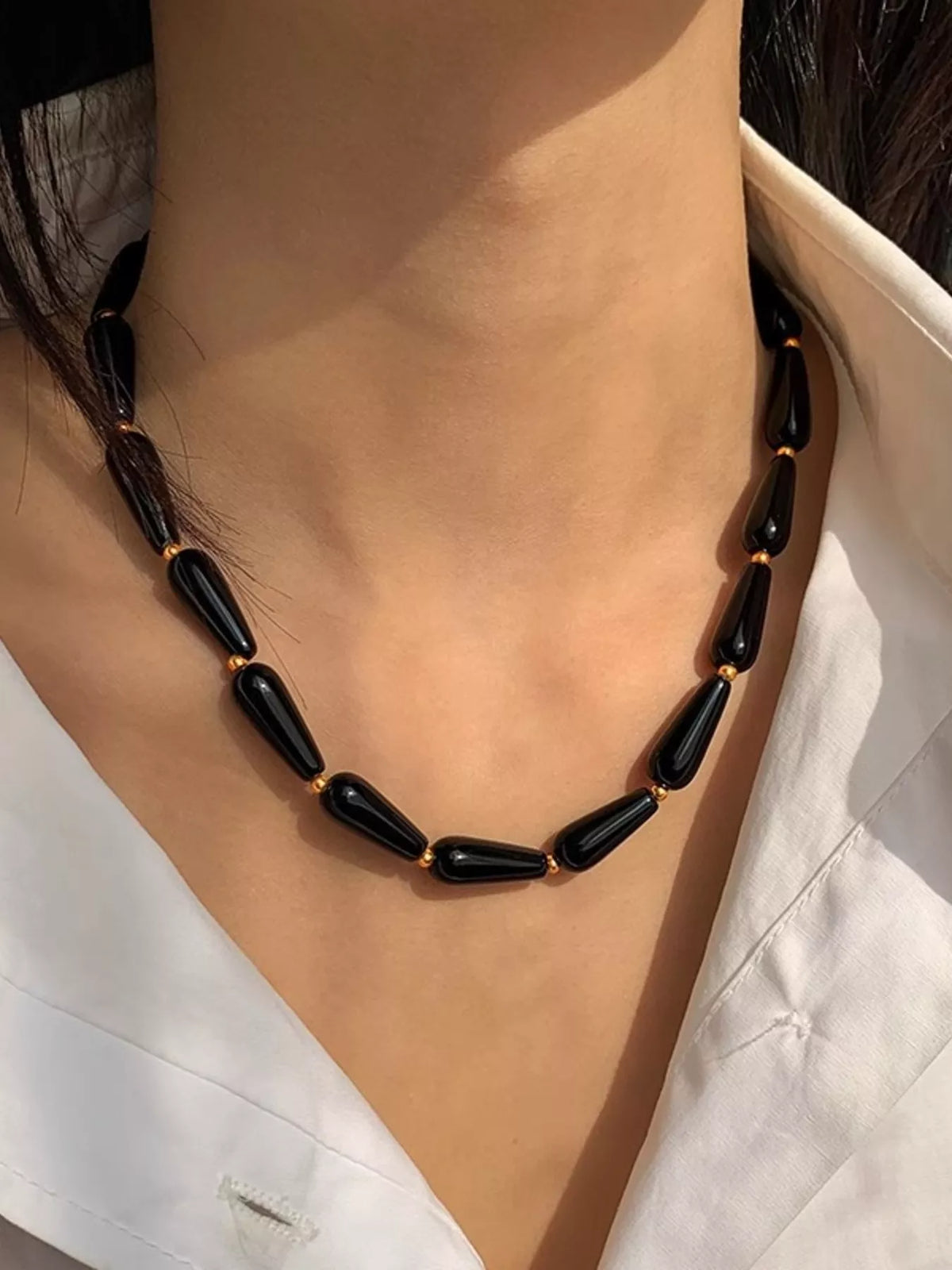 Alloy Teardrop Adjustable Necklace - Lilixa.store