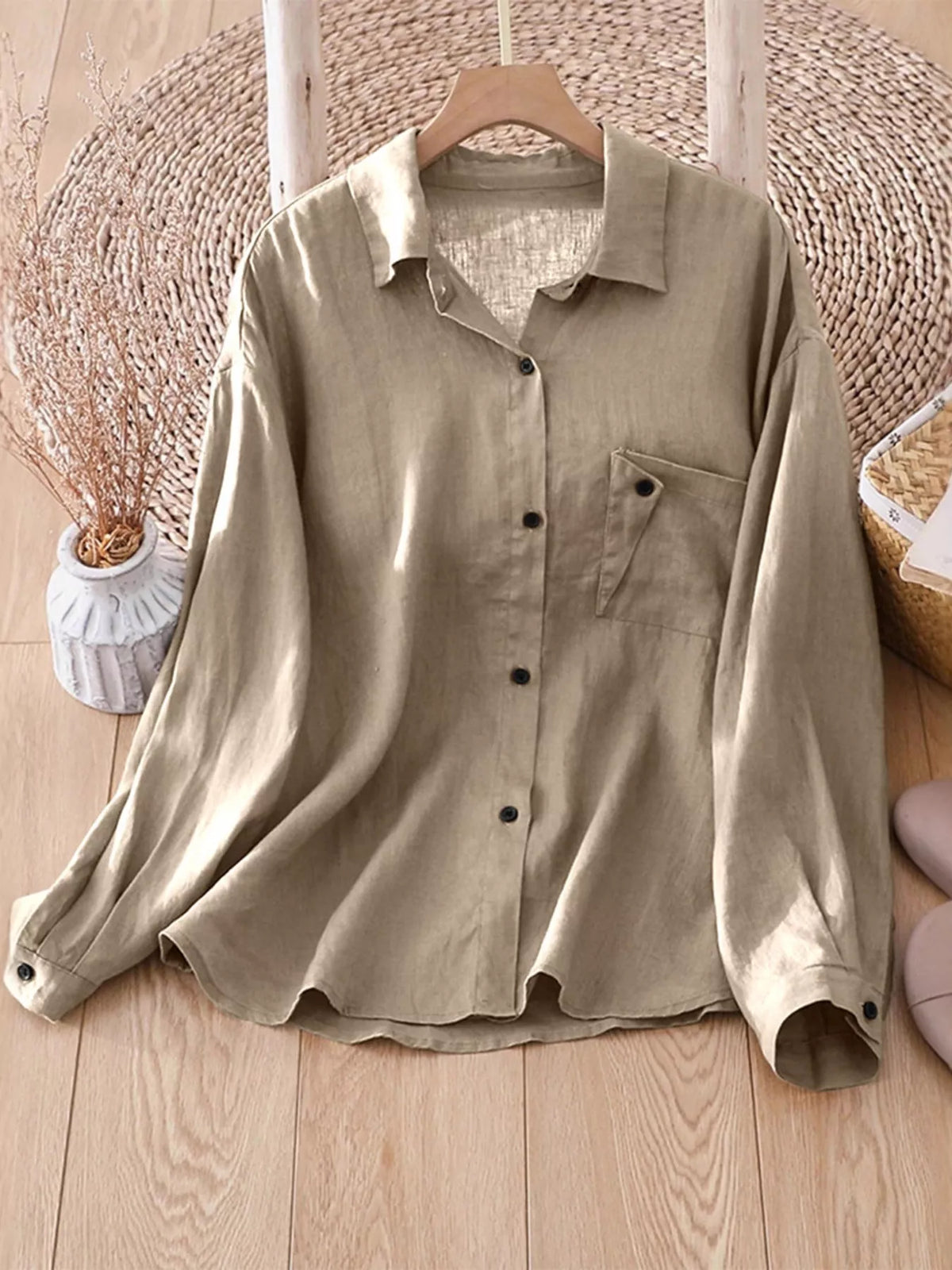 Button-Down Long Sleeve Shirt - Lilixa.store